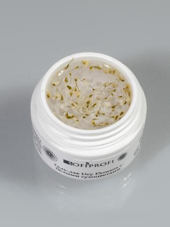 Гель-лак для ногтей с белыми сухоцветами Dry Flowers Sofiprofi Dry Flowers, 5 мл